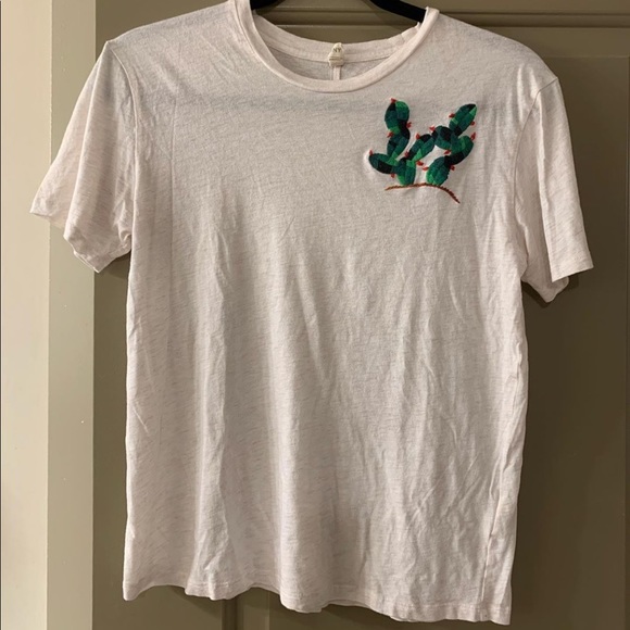 Anthropologie Embroidered Succulent Tee - Picture 2 of 2
